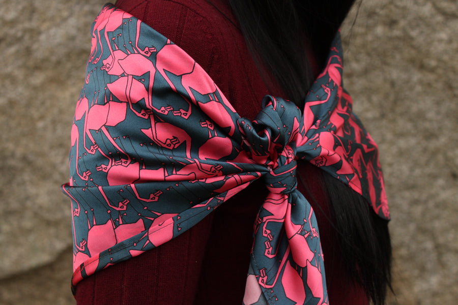 Flamingo Silk scarf